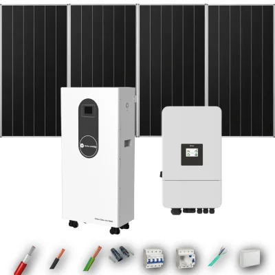 Kit Solar Trifásico Aislada Deye 5kW 4xPanel Solar Aiko 665Wp Batería Turbo Energy 16kWh 4 Paneles - CuencaSolar
