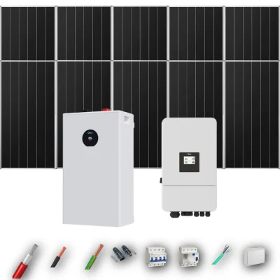 Kit Solar Trifásico Aislada Deye 6kW 8xPanel Solar Aiko 665Wp Batería Deye 16kWh 10 Paneles - CuencaSolar