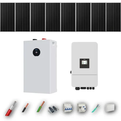 Kit Solar Trifásico Aislada Deye 6kW 8xPanel Solar Aiko 665Wp Batería Deye 16kWh 8 Paneles - CuencaSolar