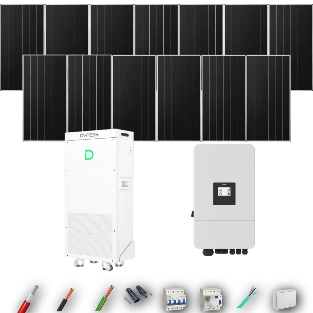 Kit Solar Trifásico Aislada Deye 8kW 12xPanel Solar Aiko 665Wp Batería Dyness 16kWh 13 Paneles - CuencaSolar