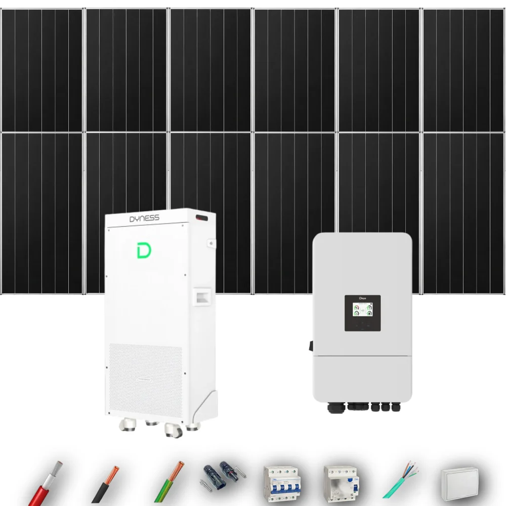 Kit Solar Trifásico Aislada Deye 8kW 12xPanel Solar Aiko 665Wp Batería Dyness 16kWh 12 Paneles - CuencaSolar
