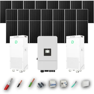 Kit Solar Trifásico Autoconsumo Deye 12kW 21xPanel Solar Aiko 665Wp 2xBatería Dyness 16kWh 22 Paneles - CuencaSolar