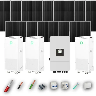 Kit Solar Trifásico Autoconsumo Deye 15kW 25xPanel Solar Aiko 665Wp 3xBatería Dyness 16kWh 26 Paneles - CuencaSolar