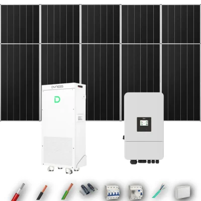 Kit Solar Trifásico Autoconsumo Deye 6kW 8xPanel Solar Aiko 665Wp Batería Dyness 16kWh 10 Paneles - CuencaSolar