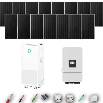 Kit Solar Trifásico Autoconsumo Deye 8kW 12xPanel Solar Aiko 665Wp Batería Dyness 16kWh 15 Paneles - CuencaSolar