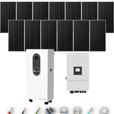 Kit Solar Trifásico Autoconsumo Deye 8kW 12xPanel Solar Aiko 665Wp Batería Turbo Energy 16kWh 13 Paneles - CuencaSolar