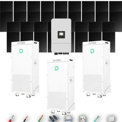 Kit Solar Trifásico Full Black Aislada Deye 15kW 34xPanel Solar Hyundai 500Wp 3 x Batería Dyness 16kWh 34 Paneles - CuencaSolar