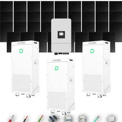 Kit Solar Trifásico Full Black Aislada Deye 15kW 34xPanel Solar Hyundai 500Wp 3 x Batería Dyness 16kWh 35 Paneles - CuencaSolar