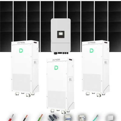 Kit Solar Trifásico Full Black Aislada Deye 15kW 34xPanel Solar Hyundai 500Wp 3 x Batería Dyness 16kWh 36 Paneles - CuencaSolar