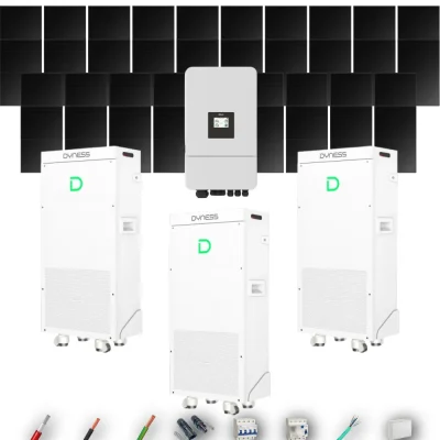 Kit Solar Trifásico Full Black Aislada Deye 15kW 34xPanel Solar Hyundai 500Wp 3 x Batería Dyness 16kWh 38 Paneles - CuencaSolar