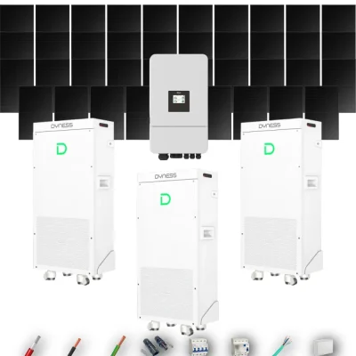 Kit Solar Trifásico Full Black Aislada Deye 15kW 34xPanel Solar Hyundai 500Wp 3 x Batería Dyness 16kWh 39 Paneles - CuencaSolar