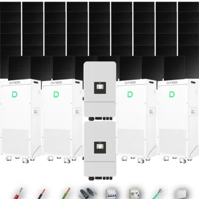 Kit Solar Trifásico Full Black Aislada Deye 24kW 51xPanel Solar Longi 475Wp 4 x Batería Dyness 16kWh 53 Paneles - CuencaSolar