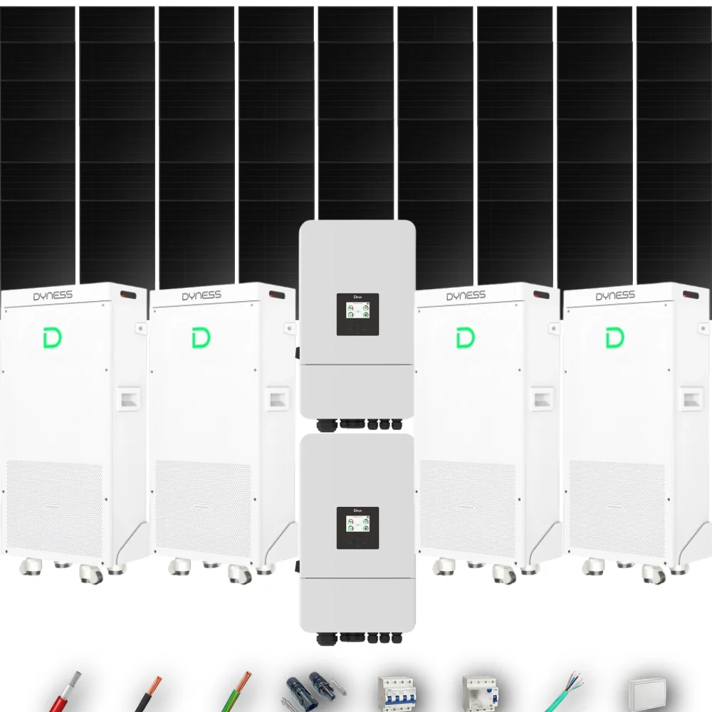 Kit Solar Trifásico Full Black Aislada Deye 24kW 51xPanel Solar Longi 475Wp 4 x Batería Dyness 16kWh 54 Paneles - CuencaSolar