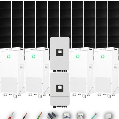 Kit Solar Trifásico Full Black Aislada Deye 30kW 57xPanel Solar Hyundai 500Wp 4 x Batería Dyness 16kWh 60 Paneles - CuencaSolar