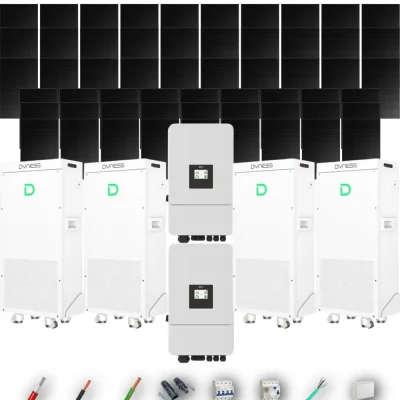 Kit Solar Trifásico Full Black Aislada Deye 30kW 57xPanel Solar Longi 475Wp 4 x Batería Dyness 16kWh 57 Paneles - CuencaSolar