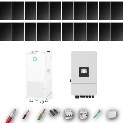Kit Solar Trifásico Full Black Aislada Deye 8kW 16xPanel Solar Longi 475Wp FB Batería Dyness 16kWh 20 Paneles - CuencaSolar
