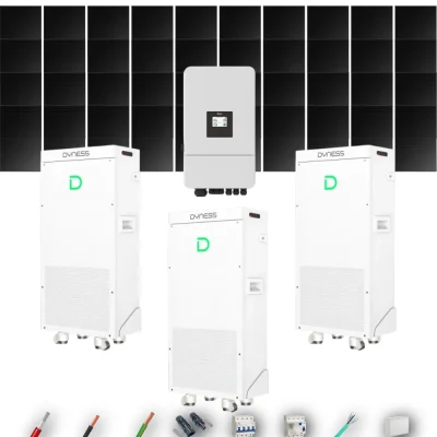 Kit Solar Trifásico Full Black Autoconsumo Deye 15kW 34xPanel Solar Hyundai 500Wp 3 x Batería Dyness 16kWh 40 Paneles - CuencaSolar
