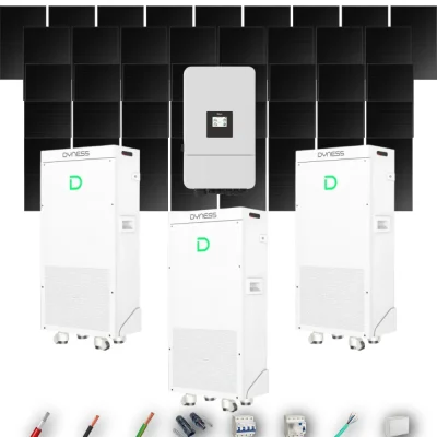 Kit Solar Trifásico Full Black Autoconsumo Deye 15kW 34xPanel Solar Hyundai 500Wp 3 x Batería Dyness 16kWh 41 Paneles - CuencaSolar