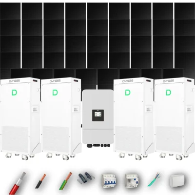 Kit Solar Trifásico Full Black Autoconsumo Deye 20kW 43xPanel Solar Hyundai 500Wp 4 x Batería Dyness 16kWh 44 Paneles - CuencaSolar