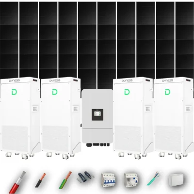 Kit Solar Trifásico Full Black Autoconsumo Deye 20kW 43xPanel Solar Hyundai 500Wp 4 x Batería Dyness 16kWh 50 Paneles - CuencaSolar