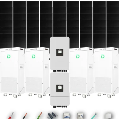 Kit Solar Trifásico Full Black Autoconsumo Deye 24kW 51xPanel Solar Hyundai 500Wp 4 x Batería Dyness 16kWh 54 Paneles - CuencaSolar