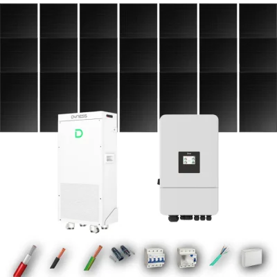 Kit Solar Trifásico Full Black Autoconsumo Deye 8kW 16xPanel Solar Hyundai 500Wp FB Batería Dyness 16kWh 21 Paneles - CuencaSolar