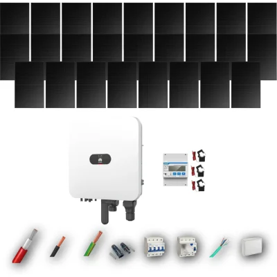Kit Solar Trifásico Full Black Autoconsumo Huawei 10kW 26xPanel Solar Hyundai 500Wp 26 Paneles - CuencaSolar