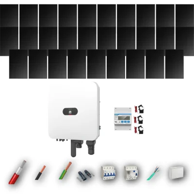 Kit Solar Trifásico Full Black Autoconsumo Huawei 12kW 29xPanel Solar Longi 475Wp 29 Paneles - CuencaSolar