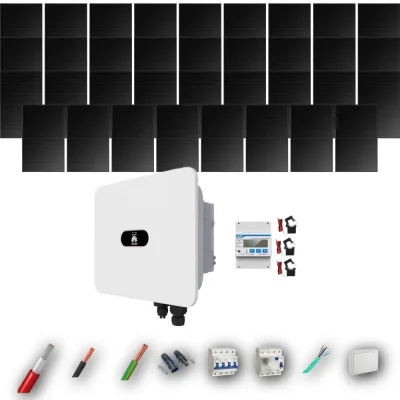 Kit Solar Trifásico Full Black Autoconsumo Huawei 15kW 31xPanel Solar Hyundai 500Wp 35 Paneles - CuencaSolar
