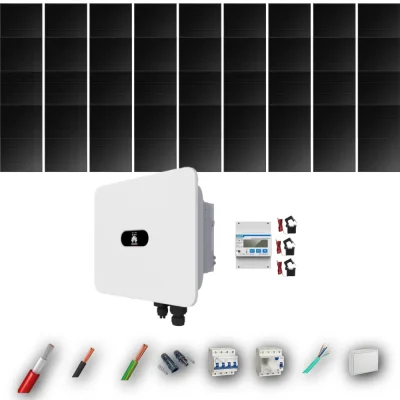 Kit Solar Trifásico Full Black Autoconsumo Huawei 17kW 36xPanel Solar Hyundai 500Wp 36 Paneles - CuencaSolar