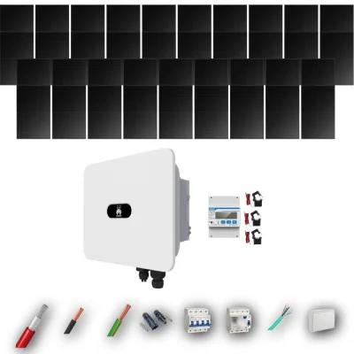 Kit Solar Trifásico Full Black Autoconsumo Huawei 17kW 36xPanel Solar Longi 475Wp 38 Paneles - CuencaSolar
