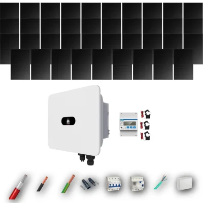 Kit Solar Trifásico Full Black Autoconsumo Huawei 17kW 36xPanel Solar Longi 475Wp 39 Paneles - CuencaSolar