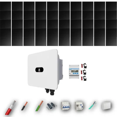 Kit Solar Trifásico Full Black Autoconsumo Huawei 20kW 40xPanel Solar Hyundai 500Wp 40 Paneles - CuencaSolar