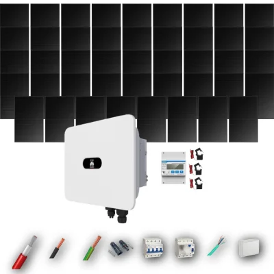 Kit Solar Trifásico Full Black Autoconsumo Huawei 20kW 40xPanel Solar Longi 475Wp 44 Paneles - CuencaSolar