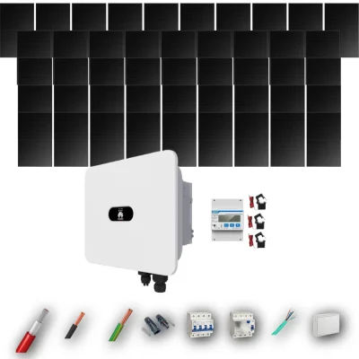 Kit Solar Trifásico Full Black Autoconsumo Huawei 20kW 40xPanel Solar Longi 475Wp 46 Paneles - CuencaSolar