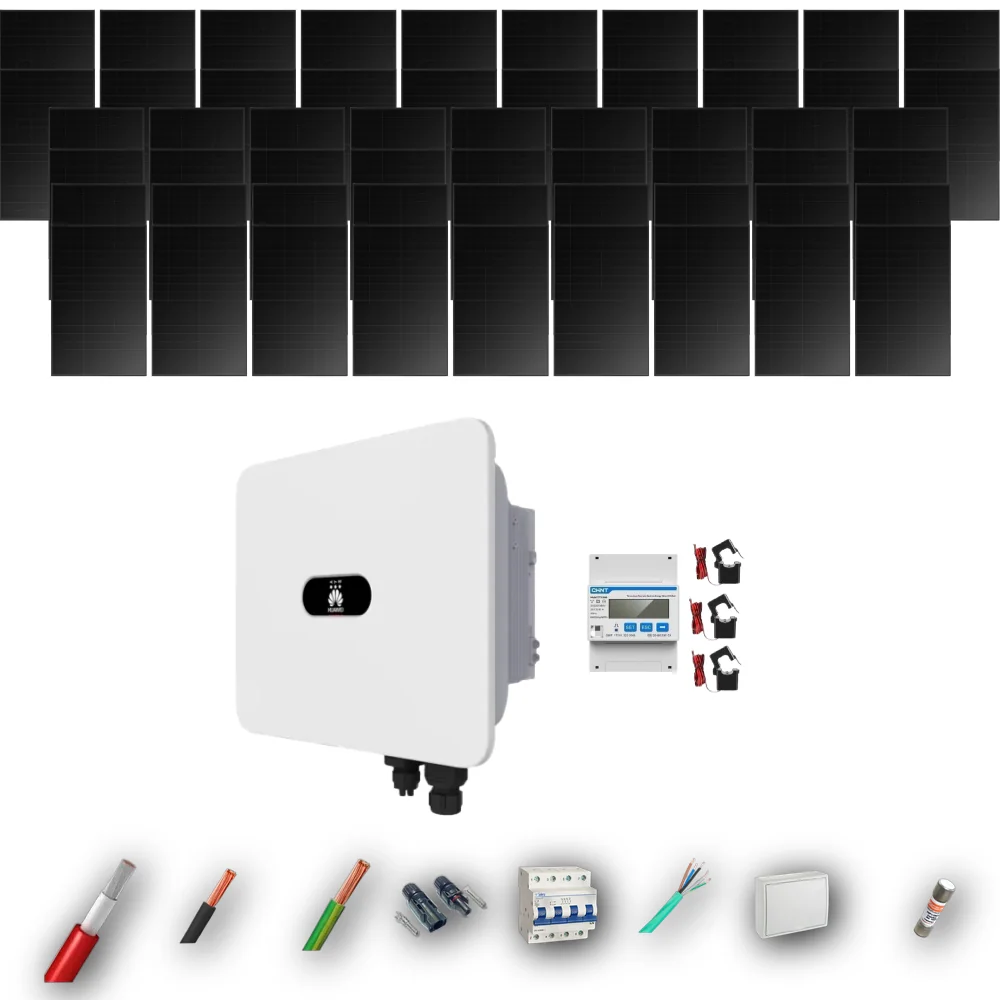 Kit Solar Trifásico Full Black Autoconsumo Huawei 25kW 47xPanel Solar Hanersun 510Wp 56 Paneles - CuencaSolar