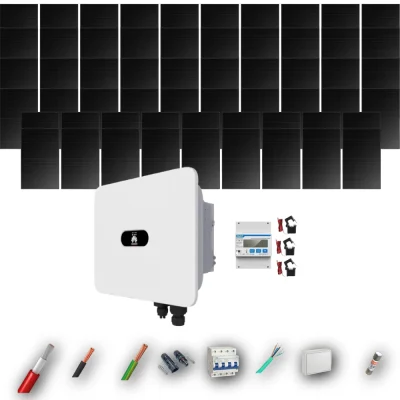 Kit Solar Trifásico Full Black Autoconsumo Huawei 25kW 47xPanel Solar Hyundai 500Wp 58 Paneles - CuencaSolar