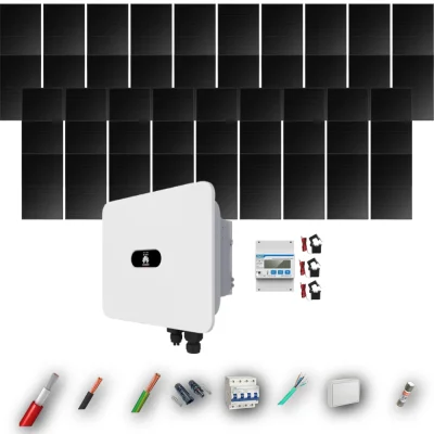 Kit Solar Trifásico Full Black Autoconsumo Huawei 25kW 47xPanel Solar Hyundai 500Wp 47 Paneles - CuencaSolar