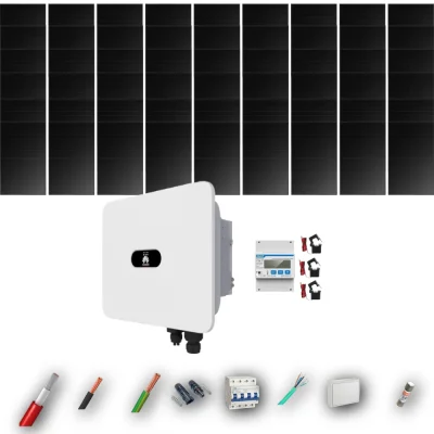 Kit Solar Trifásico Full Black Autoconsumo Huawei 25kW 47xPanel Solar Hyundai 500Wp 54 Paneles - CuencaSolar