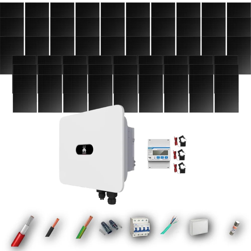 Kit Solar Trifásico Full Black Autoconsumo Huawei 25kW 47xPanel Solar Longi 475Wp 57 Paneles - CuencaSolar