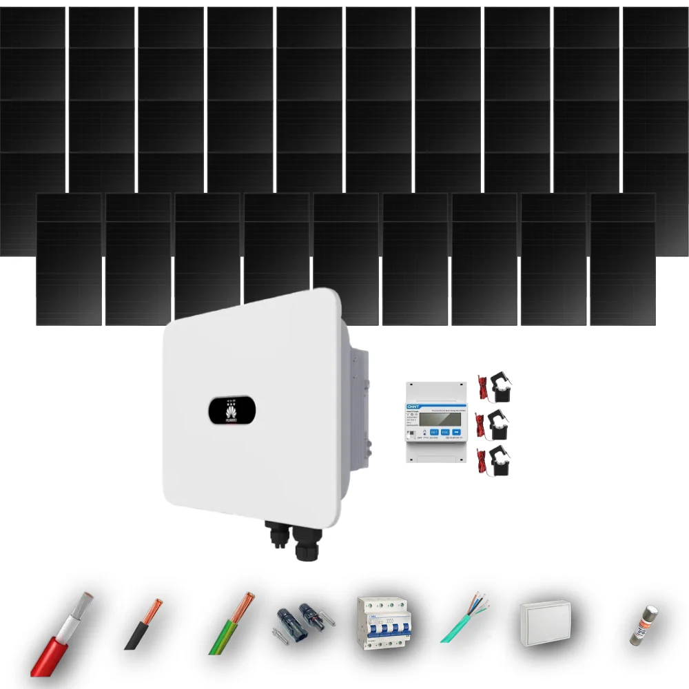 Kit Solar Trifásico Full Black Autoconsumo Huawei 25kW 47xPanel Solar Longi 475Wp 58 Paneles - CuencaSolar