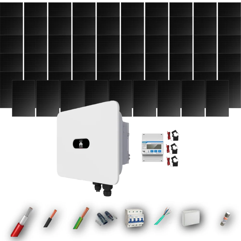 Kit Solar Trifásico Full Black Autoconsumo Huawei 25kW 47xPanel Solar Longi 475Wp 59 Paneles - CuencaSolar