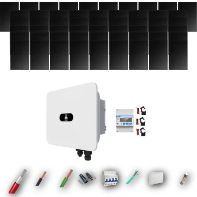 Kit Solar Trifásico Full Black Autoconsumo Huawei 25kW 47xPanel Solar Longi 475Wp 55 Paneles - CuencaSolar