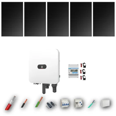 Kit Solar Trifásico Full Black Autoconsumo Huawei 5kW 4xPanel Solar Longi 475Wp 5 Paneles - CuencaSolar
