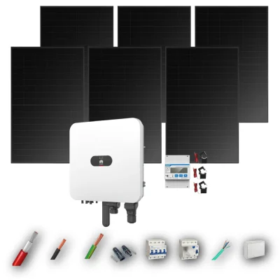 Kit Solar Trifásico Full Black Autoconsumo Huawei 5kW 4xPanel Solar Longi 475Wp 6 Paneles - CuencaSolar