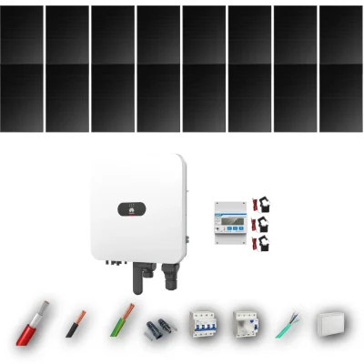 Kit Solar Trifásico Full Black Autoconsumo Huawei 6kW 16xPanel Solar Hyundai 500Wp 16 Paneles - CuencaSolar
