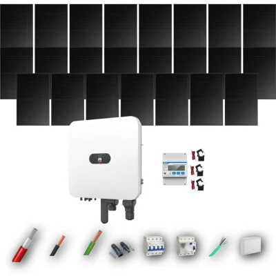 Kit Solar Trifásico Full Black Autoconsumo Huawei 8kW 20xPanel Solar Hyundai 500Wp 23 Paneles - CuencaSolar