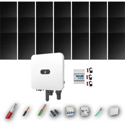 Kit Solar Trifásico Full Black Autoconsumo Huawei 8kW 20xPanel Solar Longi 475Wp 21 Paneles - CuencaSolar