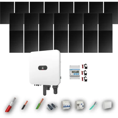 Kit Solar Trifásico Full Black Autoconsumo Huawei 8kW 20xPanel Solar Longi 475Wp 22 Paneles - CuencaSolar