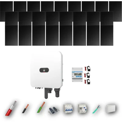 Kit Solar Trifásico Full Black Autoconsumo Huawei 8kW 20xPanel Solar Longi 475Wp 25 Paneles - CuencaSolar